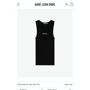 Aime Leon Dore Embroidered Logo Tank Top Mens size L 100% cotton Black